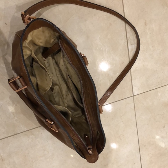 Tan leather longchamp bag with rose gold hardware - Picture 2 of 4